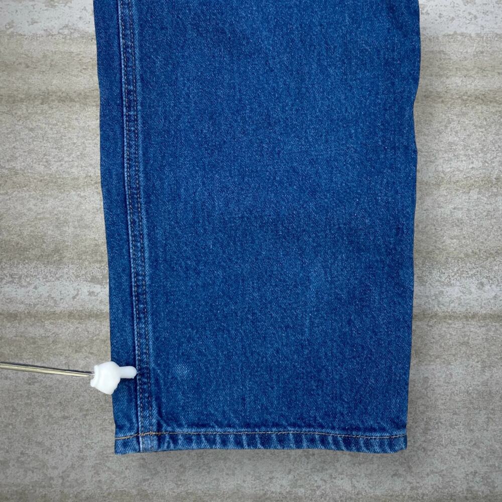 Vintage 90s Carhartt Jeans 38x30 Relaxed Dark Wash Work Wear Denim White Logo - Picture 7 of 7